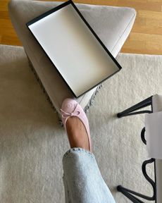 chanel new baby pink ballet flats