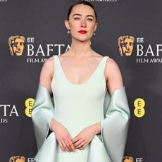 Saoirse Ronan in a sea foam green dress at the BAFTAs 2025